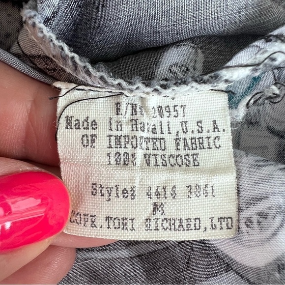 Vintage Harley-Davidson x Tori Richard Button Front Sleeveless Top Medium Hawaii - Picture 12 of 13